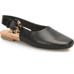 Korks Blush Slingback Flats In Black Women’s Size 8 Square Toe Boho Chic